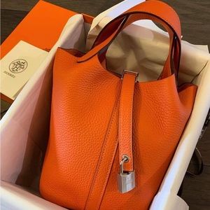 Hermes Picotin 18 orange color. Use twice after purchase